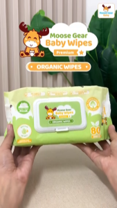 Moose Gear Baby Wipes Premium Organic 12PACKS (1BOX) with Aloe Extract  Thick & Soft