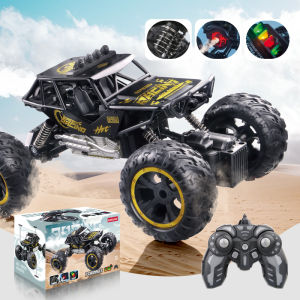 2.4g Remote Control Car Alloy Off-Road Climbing Car with Lights Spray Large Wheels Rechargeable Childrens Toy Car Cross-Border Gift