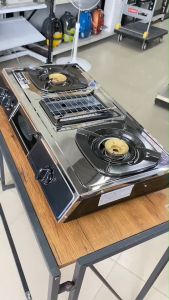 RINNAI เตาแก๊สตั้งโต๊ะ 2 หัวเตา พร้อมเตาย่าง รุ่น RI-524E RI524E RI 524E