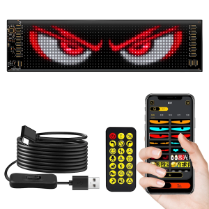 Car Decor Devil Eyes Smart Matrix Pixel LED Screen Soft Digital Panel Customized Text Image Pattern Animation Advertising Sign