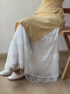 Retro Elastic Waist Half Skirt