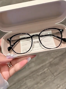 Kacamata Cahaya biru anti (0~-400°) Kacamata Minus Kacamata Bingkai Murni Pelajar Pria Wanita