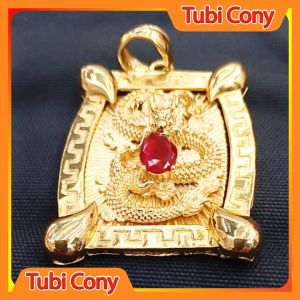 Mặt dây chuyền rồng vàng cao cấp cao 7 cm   Tubi Cony M193-196-DX1 - Mang đi chơi đi tiệc rất đẹp