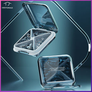 HKStorage 4 Grid Waterproof Medicine Pill Box Case For Storage Travel Pill Case Vitamins Tablets Container Plastic Box Capsules Organizer