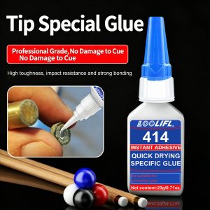 LOOLIFL 414 Instant Adhesive 20g Billiard Cue Tip Glue  Grade No Damage to Cue Strong Bonding for Snooker Pool Cue Tips Repair