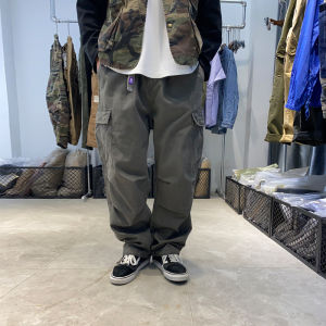 Spring New Style Mens Casual Pants Loose Straight Cotton Drill Washed Retro Workwear Trousers Multi-Pocket Fashion City Look