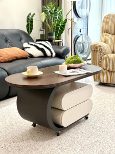 โต๊ะกาแฟทรงกลมขนาดเล็กแบบเคลื่อนที่ได้สำหรับห้องนั่งเล่น บ้านพักอาศัย ชิ้นส่วนโซฟา เรียบหรู อันดับต้นๆ ของศิลปิน โต๊ะหน้ายาว ไม้แท้