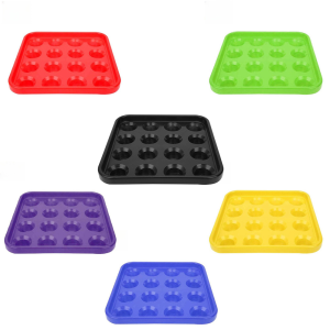 16 Holes Plastic Billiard Ball Tray 9.8 x 9.8 Inches Billiard Ball Holder Tray Billiard Accessories