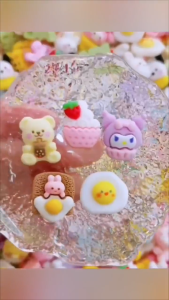 40pcs Cute Cartoon Resin Charm Kuromi Sanrio Decorations DIY Crafts for Phone Cases Hair Accessories bottle