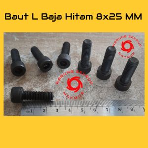 (5 PCS) M8x25 Baut L Baja Hitam / Baut L Baja (2.5CM)