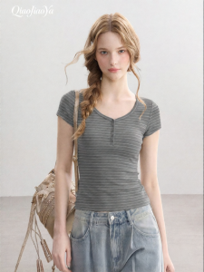 QIAOJIAOYA | Slim Fit Waist-Shaping T-Shirt