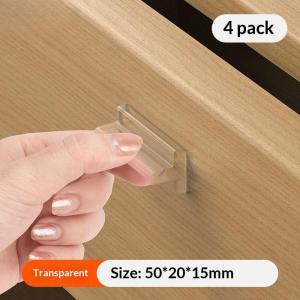 【G】4Pcs Transparent Soft PU Door Handle Kitchen Cabinet Glass Sliding Door Drawer Handle Self-Adhesive Sliding Door Handle