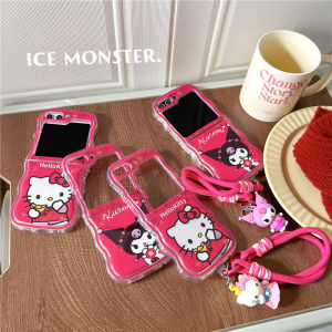 New Year Kitty Cat Samsung ZFlip5 Phone Case Foldable Screen Silicone Protective Cover ZFlip4 Anti-Fall Soft Shell F7310 Festive Red W24 Flip Cute Womens Style