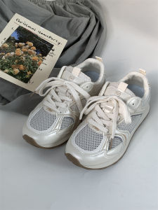 ผู้หญิง ฤดูร้อน น้ำหนักเบา ระบายอากาศได้ดี ตาข่าย รองเท้ากีฬาพื้นแบน Retro Running ลำลอง หลากหลาย รองเท้าผ้าใบส้นแบนสบาย