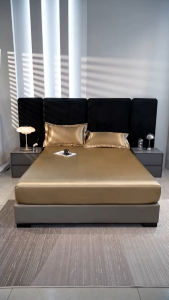LUNAVA Satin Silk Bedsheet Canadian Full Garterized Sheet Queen Size Bed Sheet Single/Double/King Size