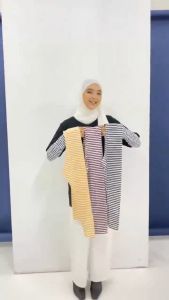 Koyu Hijab Manset Tangan Stripe Best Seller