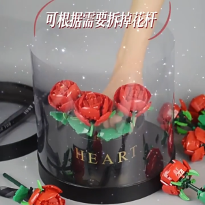 [Ready Stock] DIY Eternal Rose Flower Bouquet Blocks DIY Flower Brick Creative Toy Gift Idea