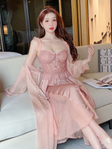 Luxurious Ice Silk Womens Sleepwear Summer New Style Strapless Thin Design with Chest Pad Pure Desire Multi-Color Home Clothes