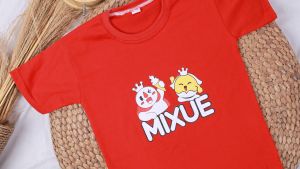 Kaos Anak Mixue Colorfull Sablon warna Cotton