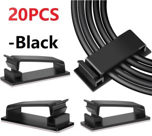 Self Adhesive Cable Management Clips Cable Organizers Wire Clips Cord Holder for TV PC Ethernet Cable under Desk Home Office