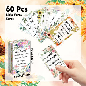60pcs/pack Bible Verse Cards Prayer Cards for Women with Assorted Bible Verses Mini Scripture Cards Inspirational Quote Cards