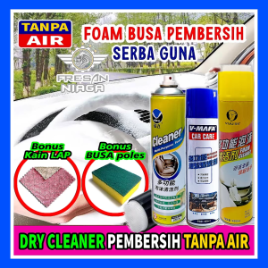 Dry Cleaner Foam Spray Buih Busa Pembersih Tanpa Air Serbaguna Interior Mobil Penghilang Noda Plafon Perawatan Jok Pencerah Dashboard Doortrim Pengkilap Kokpit Stir All Interior Surface Plastik Kulit Karet Kain Vinyl Kaca Karpet Kusam Jadi Baru