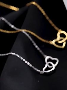 Korean High-End Heart-Shaped Clavicle Chain Double Heart Couple Necklace Fashion Accessories