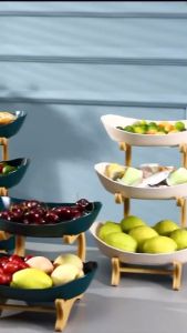2/3 Layer Fruit Plate Home Living Room Plastic Snack Dish Creative Modern Dried Fruit Basket Candy Dish Stand Salad Bowl