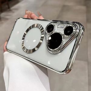 Huawei Pura70 Silicone Phone Case Magnetic Absorption Full Cover Simple Design with Lens Film Mens Style Transparent Protective Shell