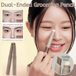 【Retouching A Cartoon Face】Double-head Contour Pen 2 in 1 Highlighter and Contour Stick Waterproof Natural Matte Nose Shadow Brightening Makeup