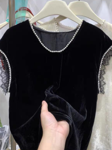 Shalldoer | Fashionable Lace Trim Splice V-neck Beaded Sleeveless Vest Womens Summer Trendy Anti-aging Versatile Top Korean Style Straight Cut