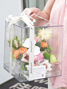 Festival Transparent Acrylic Plastic Flower Box Secret Garden High-End Fashion Floral Gift Present Gift Box