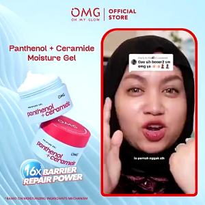 OMG Oh My Glow Glam Panthenol + Ceramide Moisturizer Gel Cream Brightening Skin 16X Barrier Hydrate Healthy Skin Care - 30g