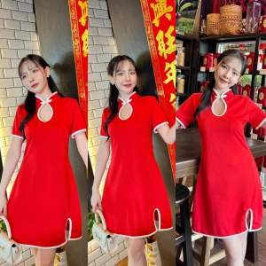 🔥ชุดกี่เพ้า เดรสตรุษจีน เดรสกี่เพ้า🪭กี่เพ้า💰🪭ชุดตรุษจีน พร้อมส่ง✅ ชุดเดรส กระโปรง