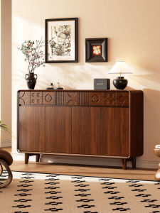 HESHIBOYA | Home Entry Shoe Cabinet Walnut Retro Design Wall-mounted