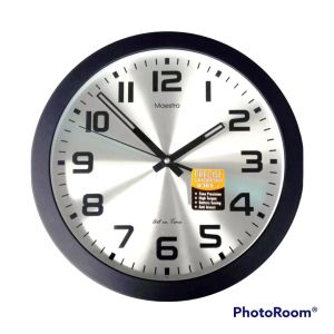 Jam dinding maestro super silent sweep krom silver3399
