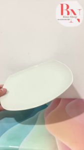 Dĩa Nhựa Melamine Vân Đá Cát Xanh
