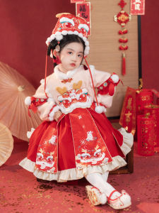 กิ๊บติดผมรูปเทียนปีใหม่สีแดงสำหรับเด็กผู้หญิง พร้อมโบว์ผูกเชือก ตกแต่งด้วยขนแกะสีแดงสด น่ารักและน่ารัก