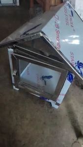 House Candle with Glass Cover & Stainless Steel Parts for Cemetery