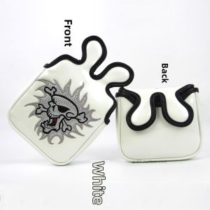 Skull Embroidery PU Magnetic Two-ear Golf Putter Cover