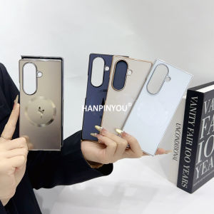 Luxury Plating AG Magnetic Case For Samsung Galaxy Z Fold 7 Special SE Fold6 Fold5 Fold4 Fold3 Ultra Thin Electroplate Anti-Fingerprint Matte Cover Back Protector