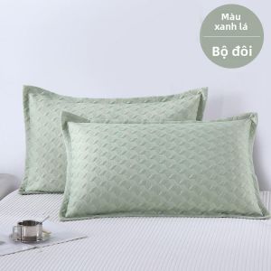 MONLEYTA | Bộ hai chiếc vỏ gối bằng lụa băng mùa hè thoáng khí thoáng khí chống dầu đầu kích thước lớn vỏ gối bằng vải polyester