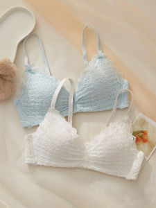 White Seamless Intimates Womens Summer Thin Small Breast Push up Breast Holding Girl Wireless Big Chest Small Bra