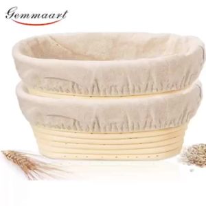 2pcs Oval Bread Proofing BasketHandmade Banneton Bread Proofing Basket Brotform With Proofing Cloth Liner For Sourdough Bread