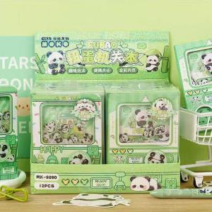 Creative Panda Toy Egg Mechanism Pocket Notebook Student Fun Shaking Color Page Stress Relief Book Childrens Gift