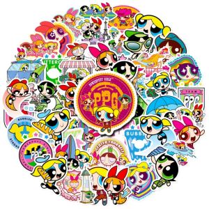 Genuine 50PCS The Powerpuff Girls Stickers for Toy Gifts Decals Decoration Suitcase Scrapbooking Laptop Phone Stationery