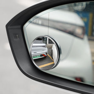 กระจกมองหลังรถยนต์แบบบางเฉียบพร้อมกล้องมองภาพวงแหวนส่องสว่างสำหรับรถบรรทุกขนาดใหญ่แบบทรงกลมขนาดเล็ก