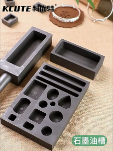 PHYHOO 6-hole Graphite Oil Tank for Melting Casting Refning Gold silver Mold Coin Combo Meting