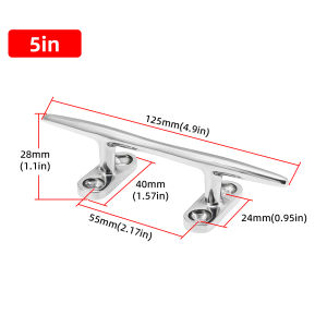 RYSJM | Thép Không Gỉ Hạng Nặng Thuyền Cleat 5/6/8/10/12 Inch Đế Rỗng Gương Cao Cấp Hoàn Thiện Phụ Kiện Du Thuyền Biển Dành Cho Thể Thao Dưới Nước