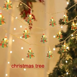 3/6M Cartoon Christmas Santa Claus LED String Light Xmas Tree Hanging Ornaments Christmas Decoration For Home New Year Kids Gift